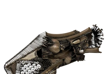 Brutalist Patinated Metal Abstract Sculpture by Frans de Boer Lichtveld, 1964